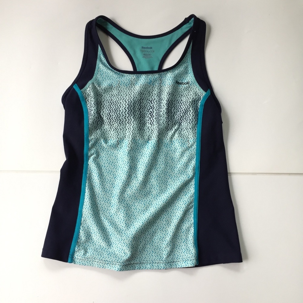 ☀️Reebok Navy Blue Patterned Tank Top Medium